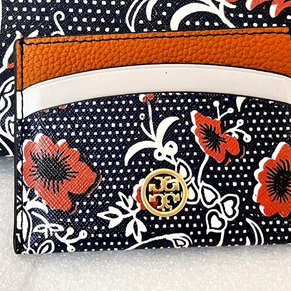 NEW~ Tory Burch Blake Printed Retro Batik Wallet, Card Holder & Cuff Bracelet - Picture 6 of 6